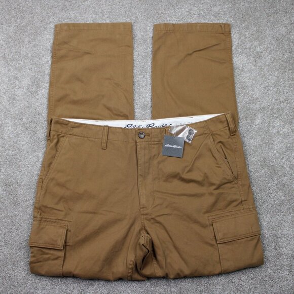 Eddie Bauer Aged Brass Cargo Pants NWT Mens 40x36 Brown Classic Fit Legend Wash - Picture 1 of 16